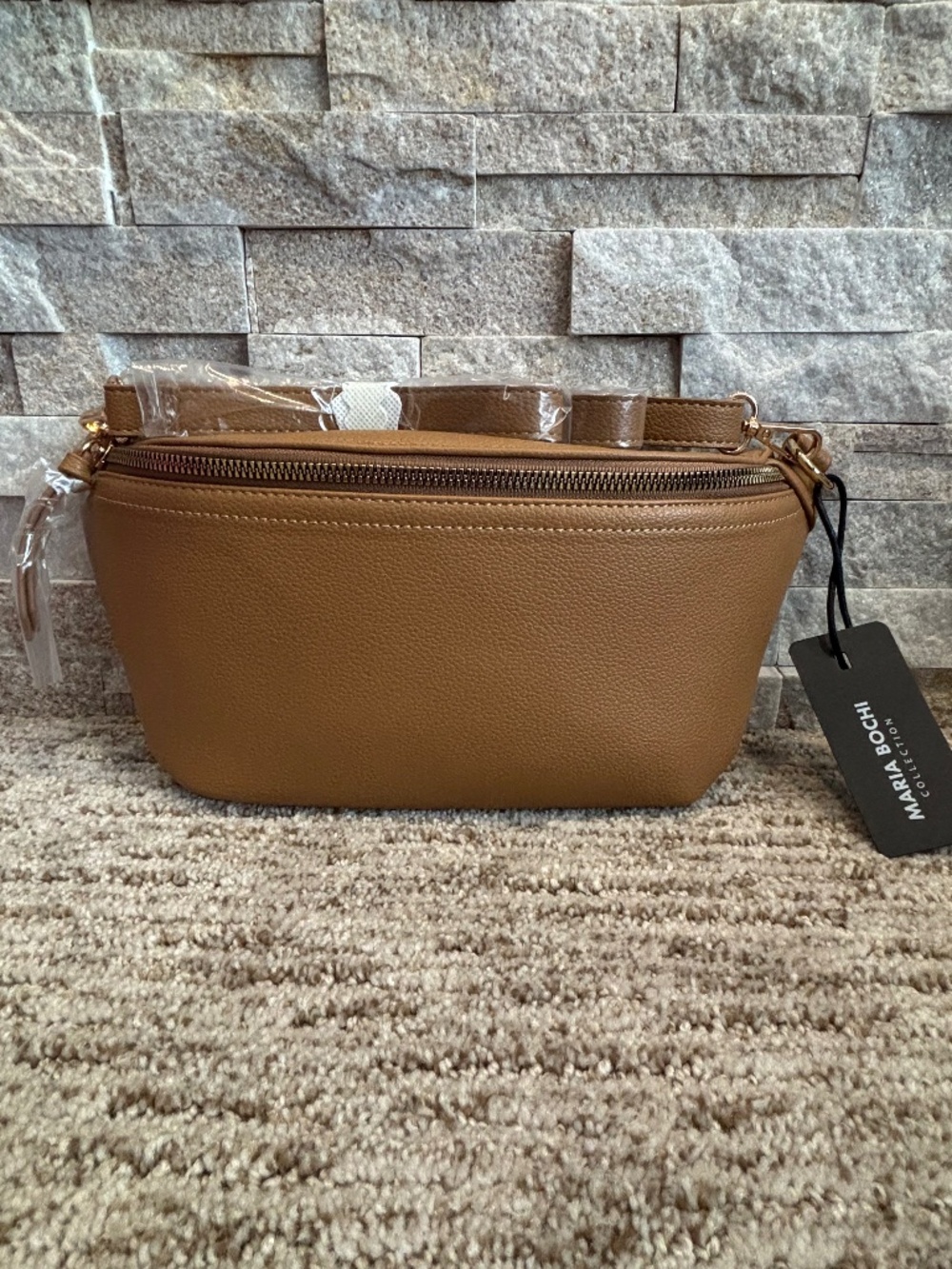 Maria Bochi Collection Tan Crossbody Bag